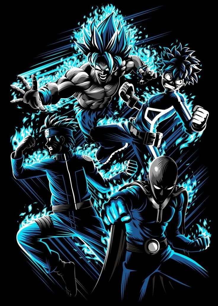 Legends Unleashed: Heroes of Blue Flame Graphic Tee Unisex