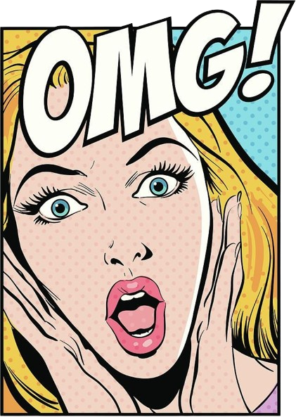 OMG' Pop Art Comic T-Shirt Short Sleeved