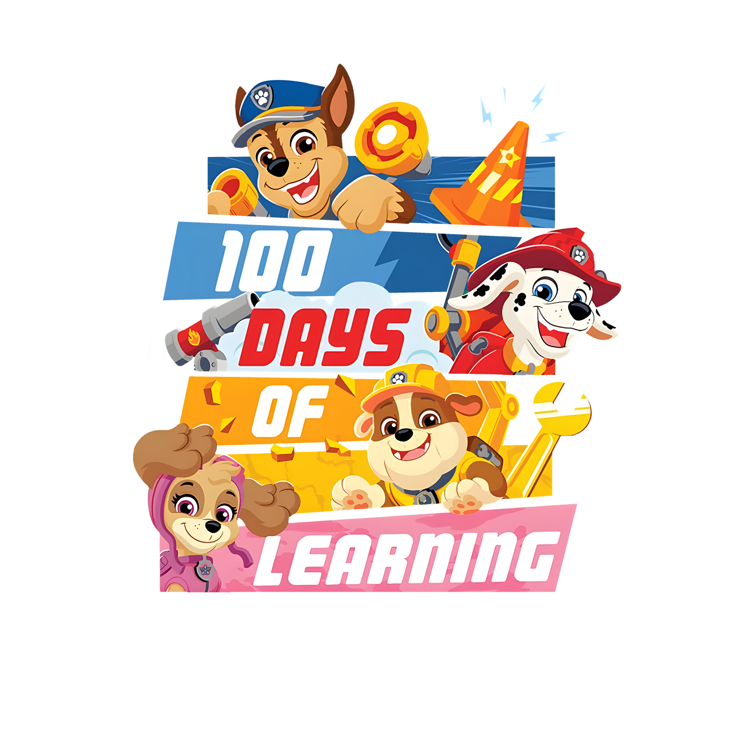Paw Patrol 100 Days Of Learning Youth Graphic Tee Unisex Shirt