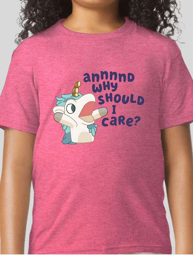 Annnnd Why Should I Care? Bluey Youth Girls Graphic Tee