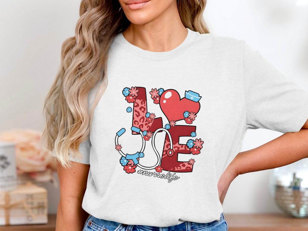 Nurse Love Graphic Tee #NurseLife Short Sleeve