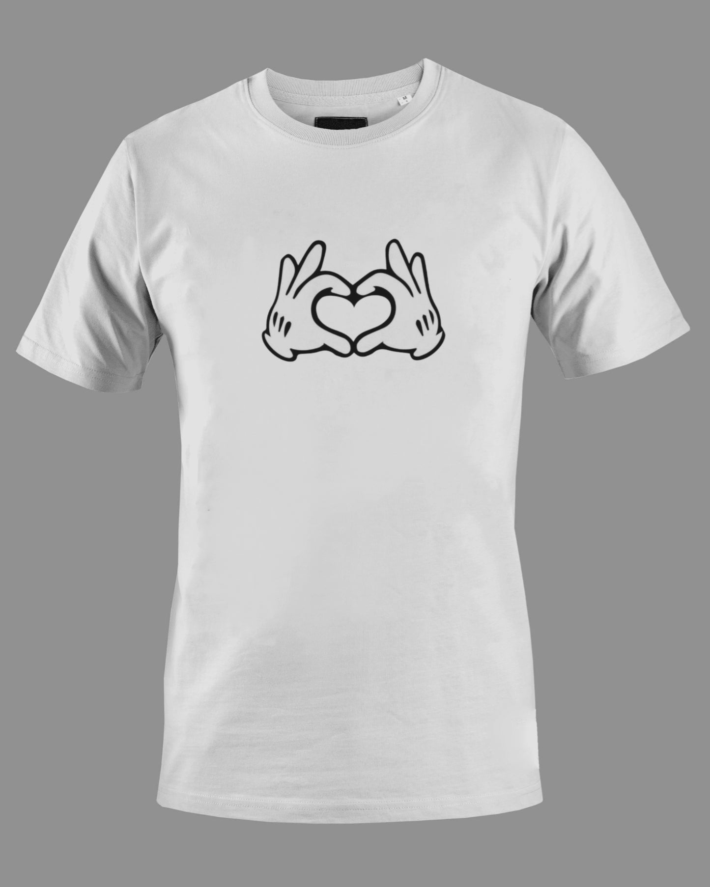 Heart Hands Graphic T Shirt Short Sleeved