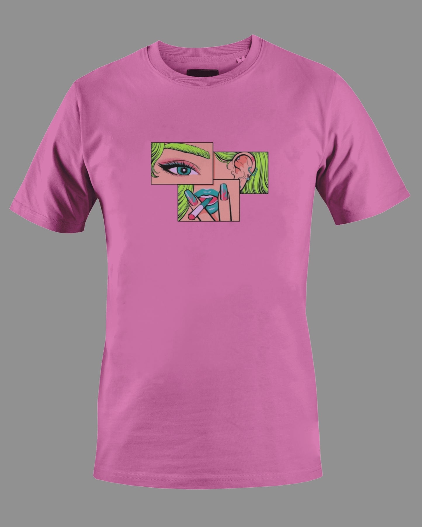 Pop Art Comic Print Smoking T Shirt