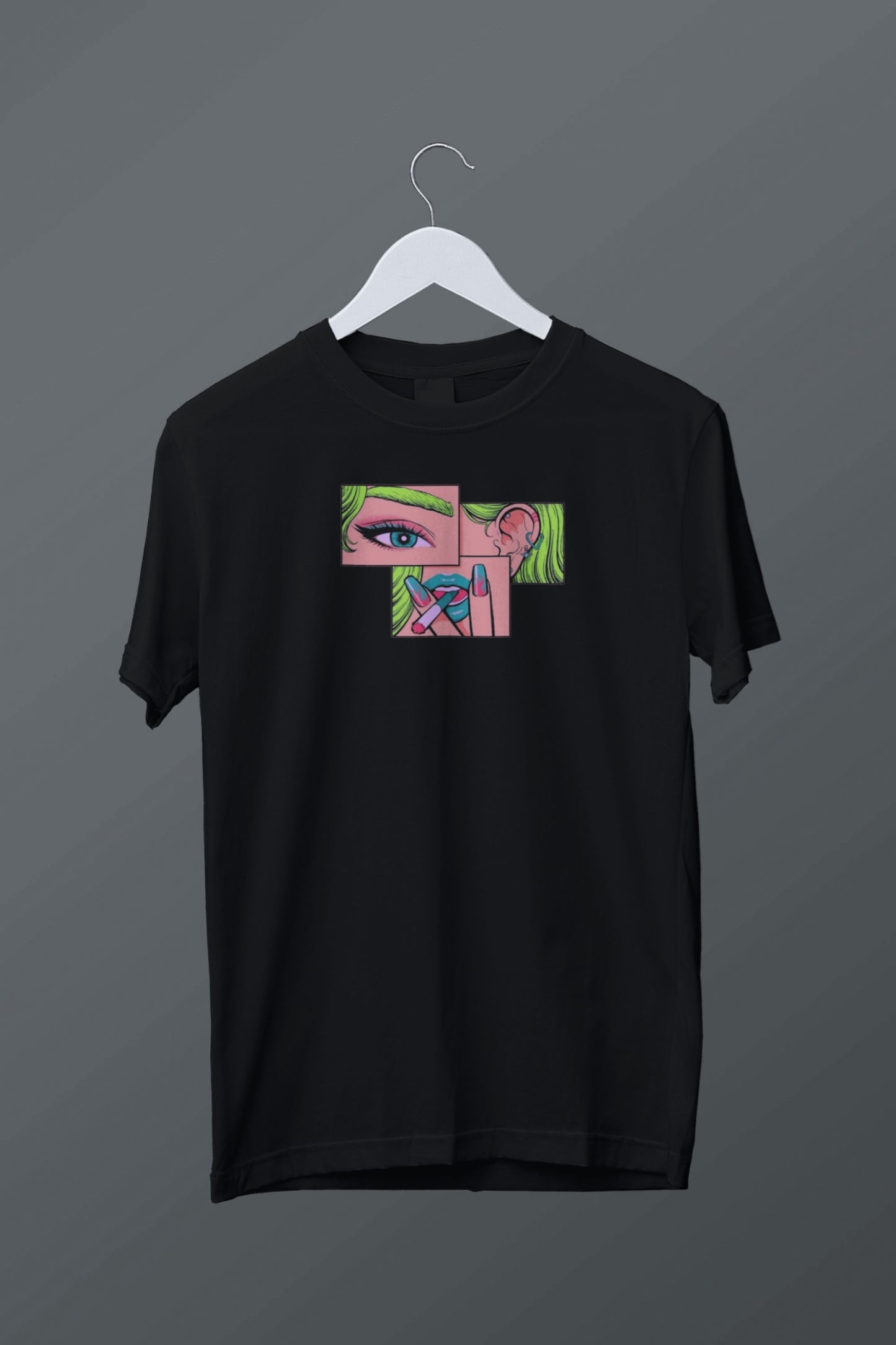 Pop Art Comic Print Smoking T Shirt