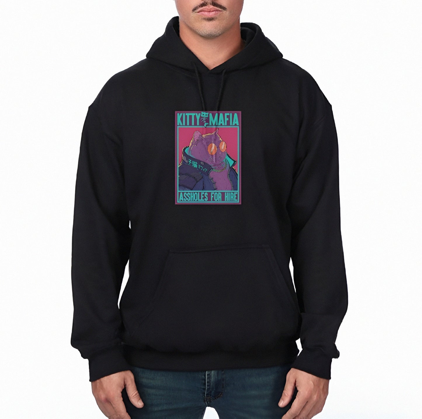 Cat Mafia For Hire Graphic Hoodie