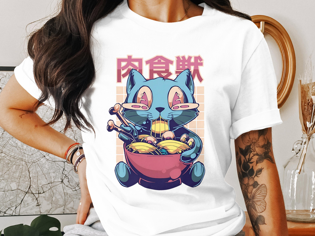 Ramen Cat Japanese Graphic Tee Short Sleeve Unisex