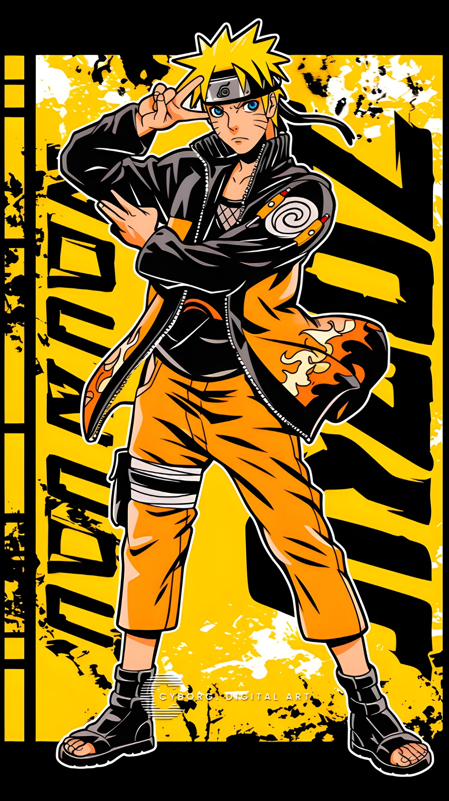 Naruto Uzumaki Battle Stance Graphic Tee Youth Shirt