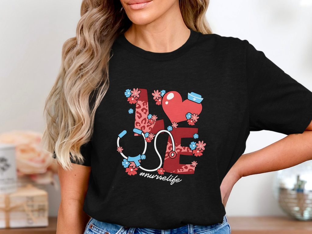 Nurse Love Graphic Tee #NurseLife Short Sleeve