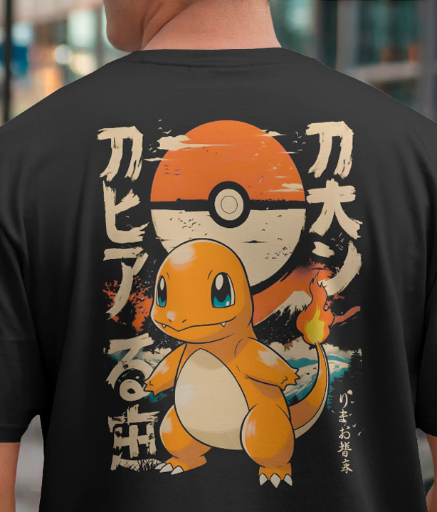 Charmander Pokemon Rising Sun Graphic Tee