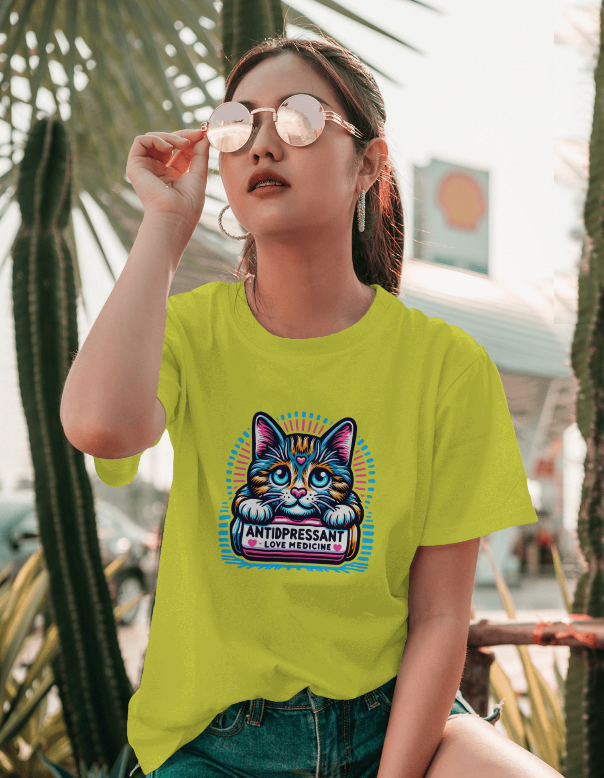 Cats Are Antidepressant Love Medicine Graphic tee Womens T Shirt