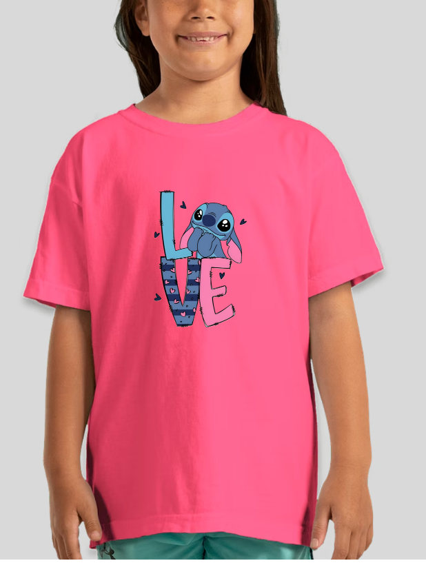 Stitch "Love" Graphic Tee Girls Youth T-Shirt