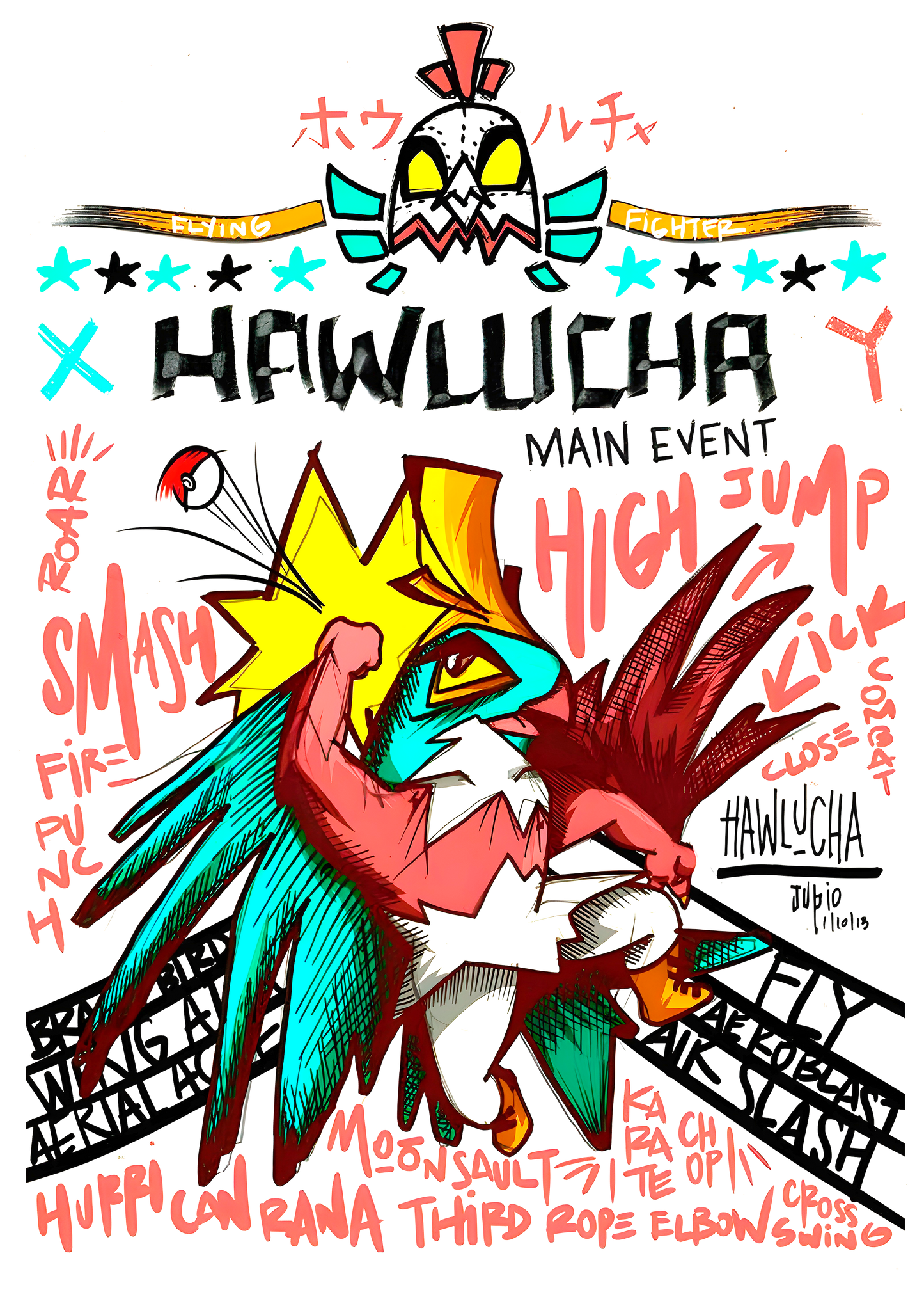 Hawlucha “Main Event” Graphic Pokemon Tee Unisex Shirt