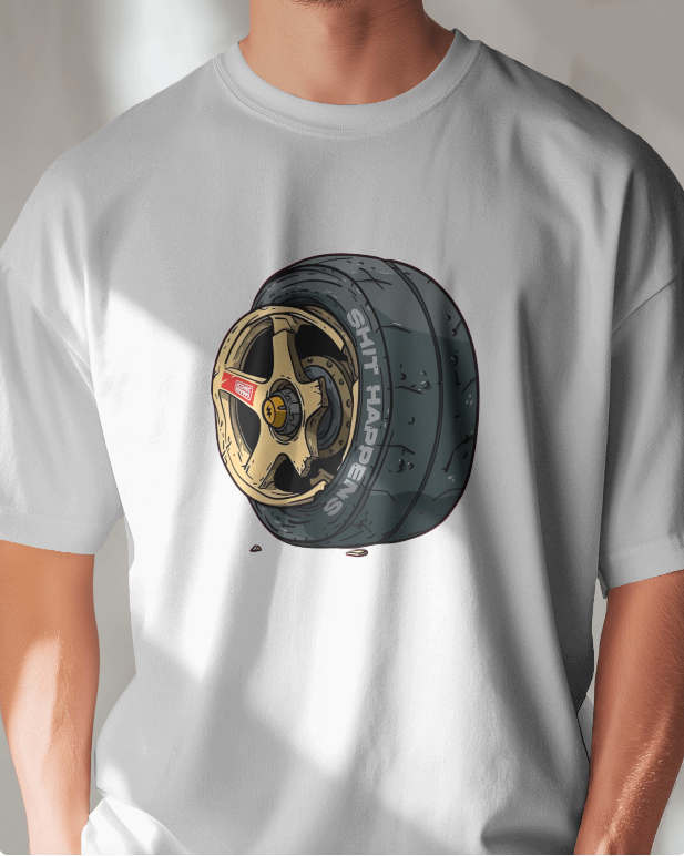 Shit Happens: Wrecked Rim JDM Graphic Tee