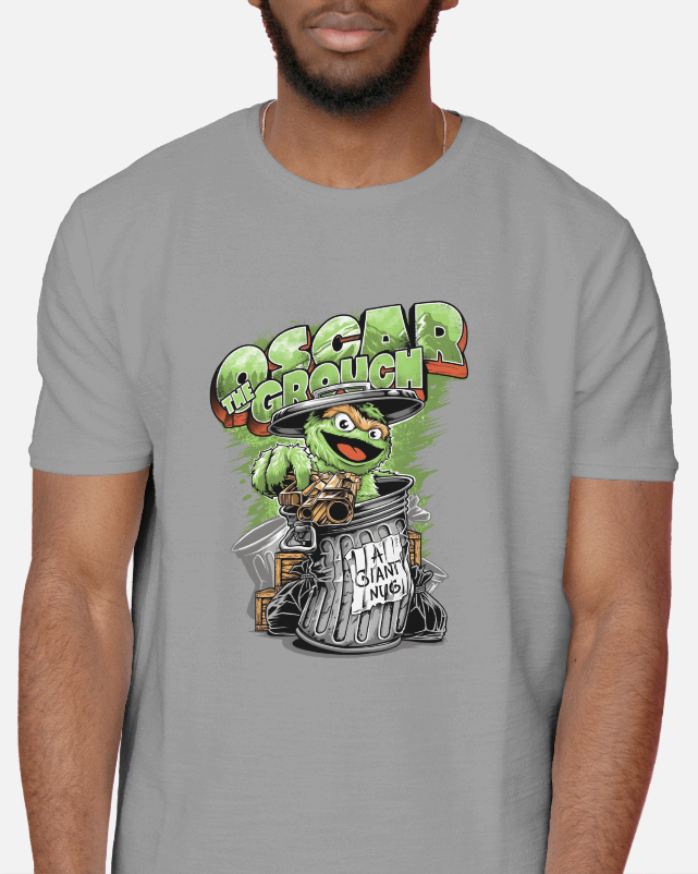Oscar The Grouch Packing Heat Graphics Mens Tee
