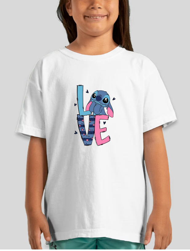 Stitch "Love" Graphic Tee Girls Youth T-Shirt