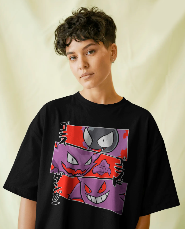 Pokémon Gastly, Haunter, & Gengar Japanese Comic Style Tee
