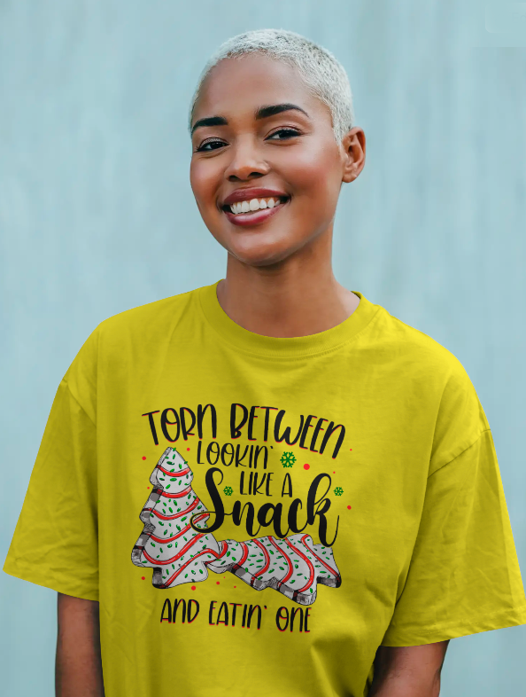 Lookin' Like a Snack vs. Eatin' One Christmas Graphic Tee