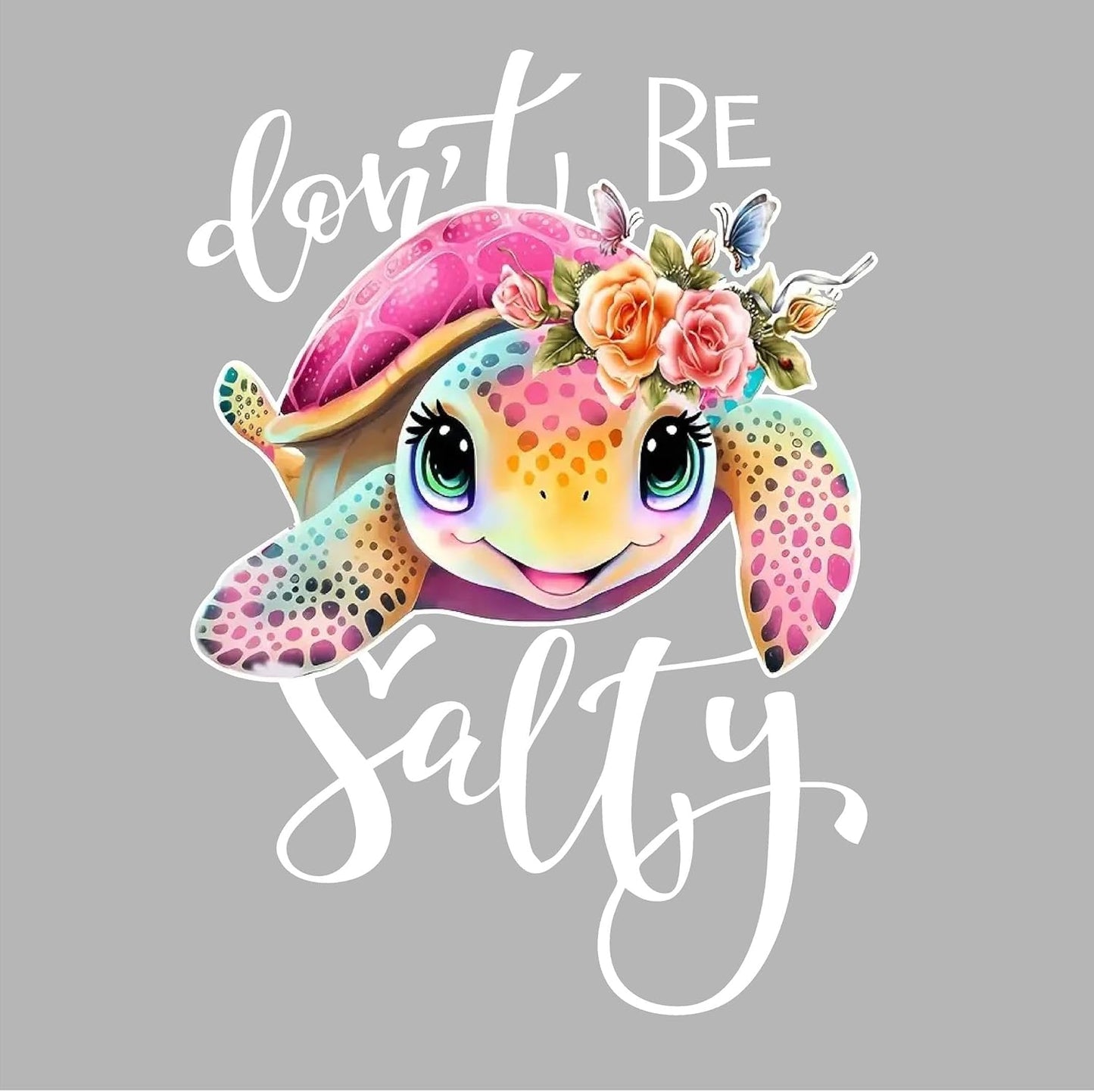 Don't Be Salty Turtle Womens Graphic Fitted Tee