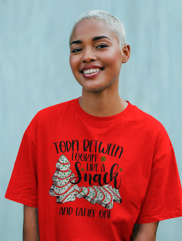 Lookin' Like a Snack vs. Eatin' One Christmas Graphic Tee