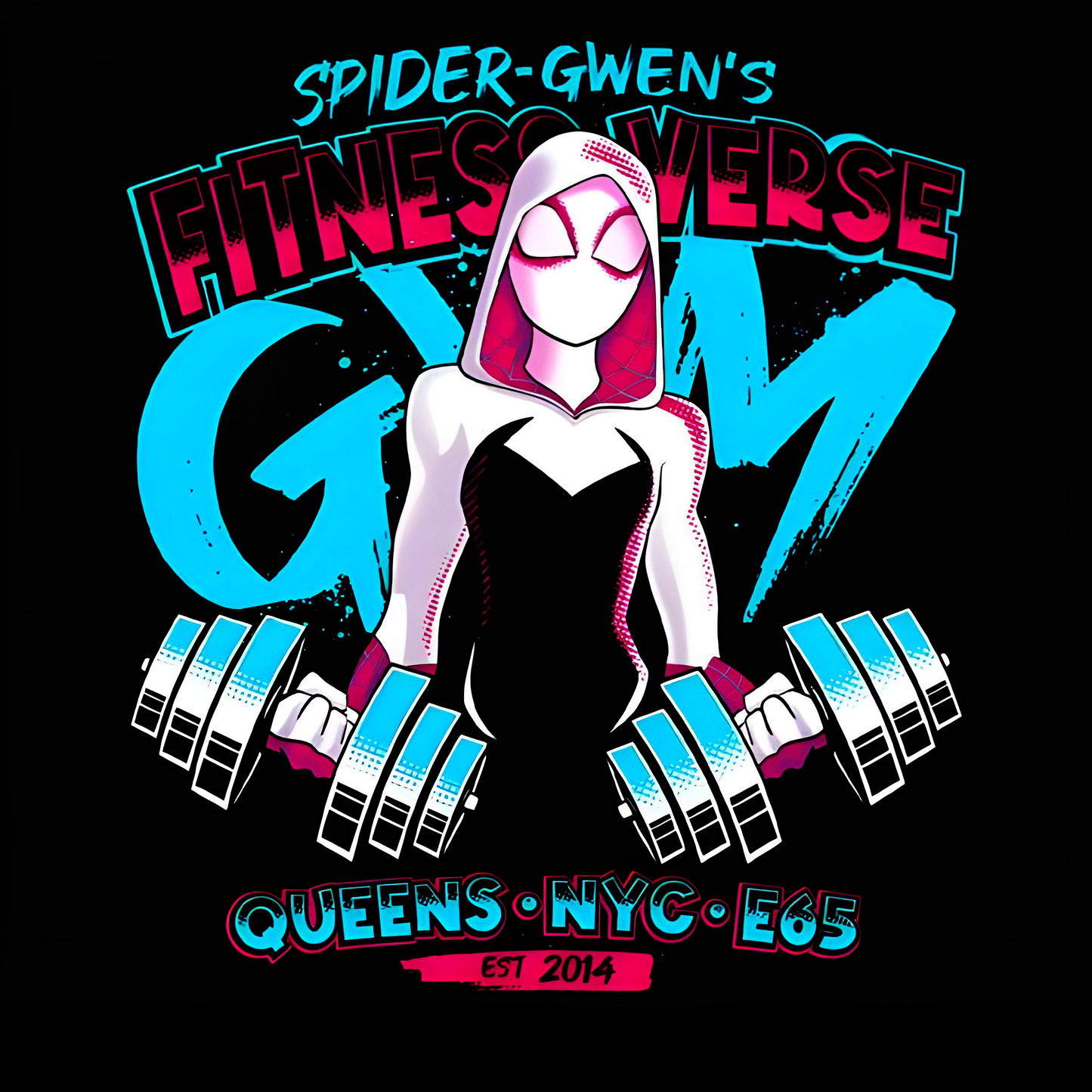 Spider Gwen's Fitness-Verse Gym Racer Back Tank Top Womens Activewear