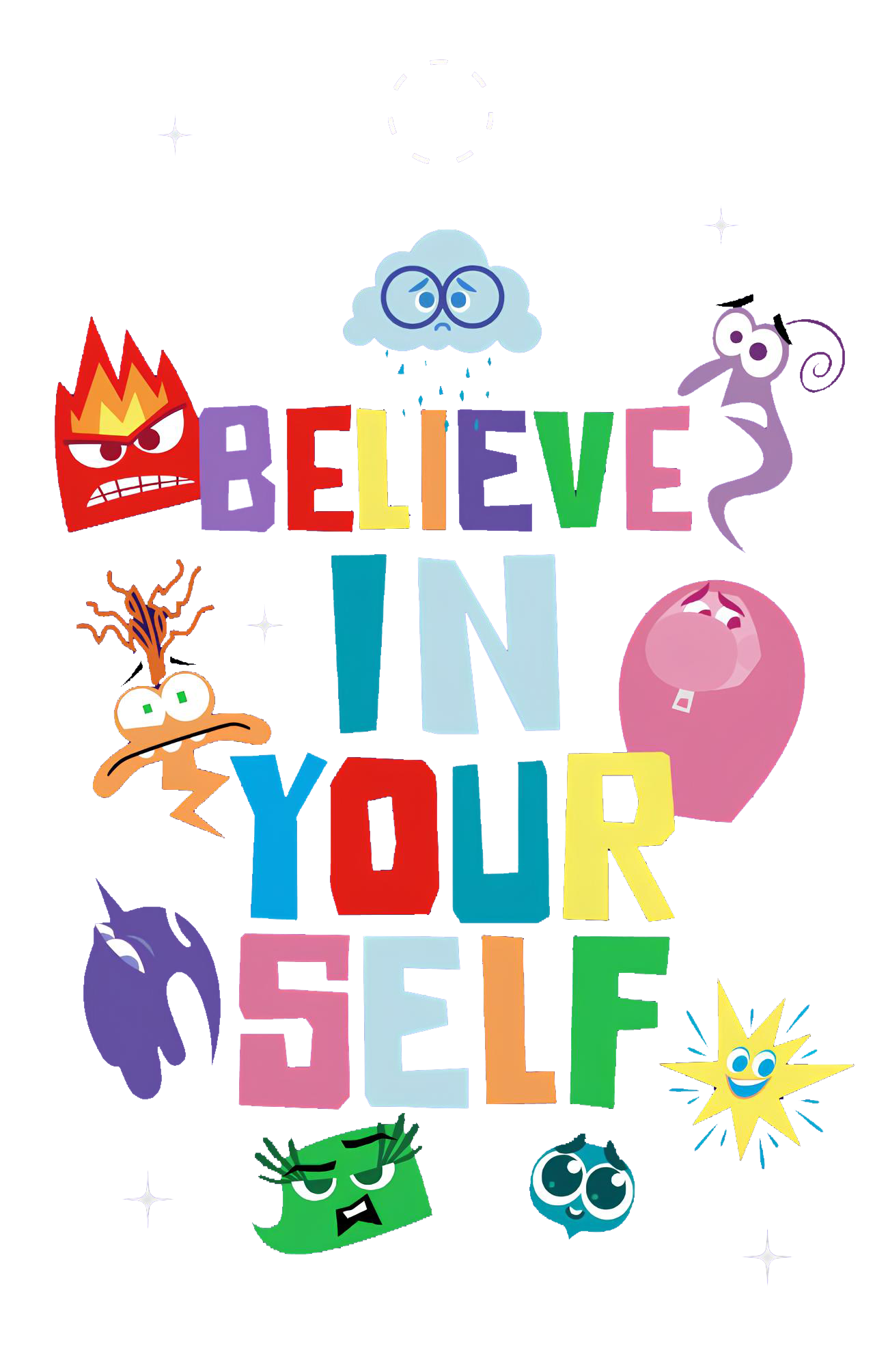 "Believe In Yourself" Inside Out 2 Graphic Tee Girls Youth