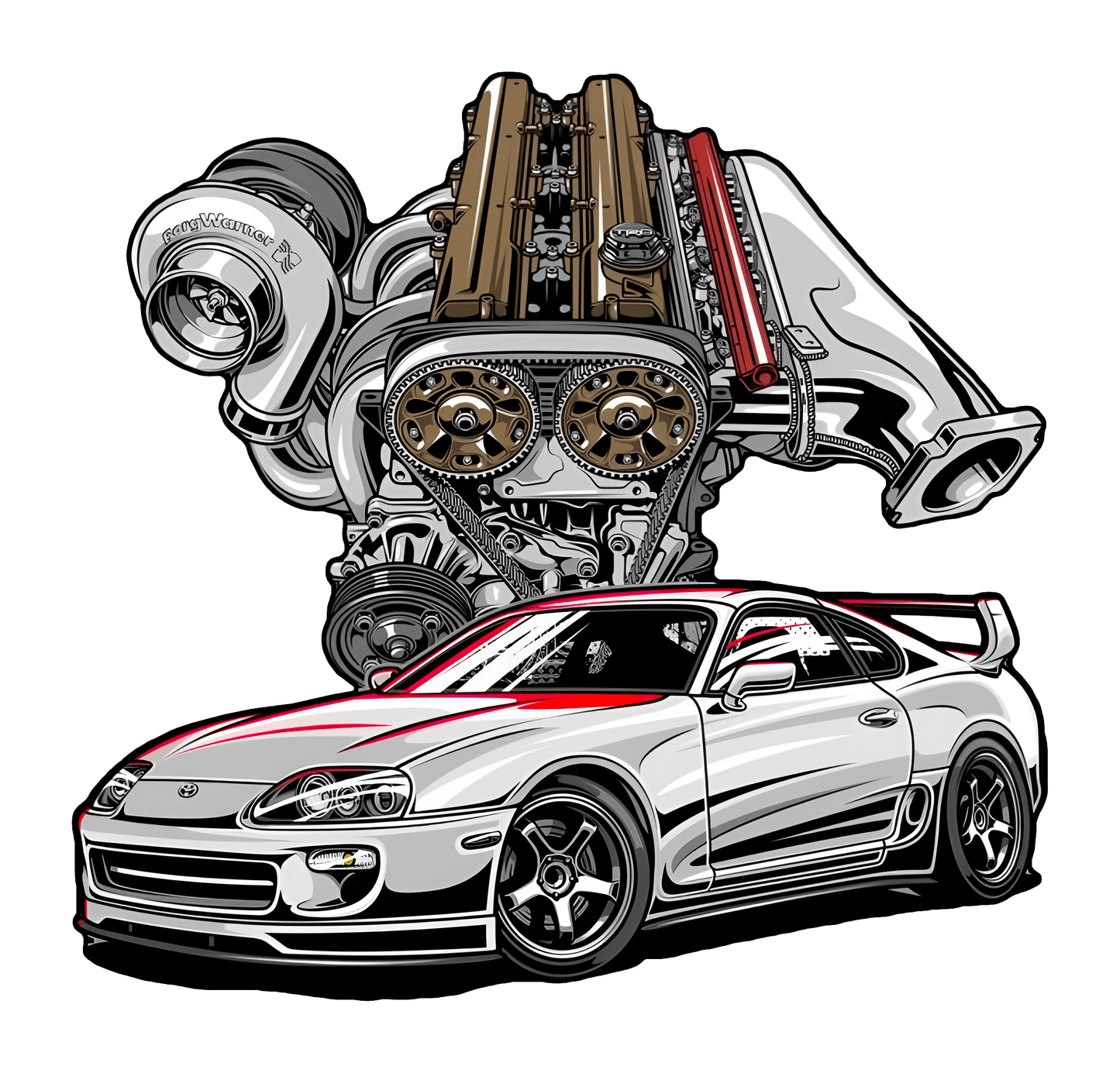 MK4 Supra 2JZ Graphic Hoodie Unisex Hooded Sweatshirt