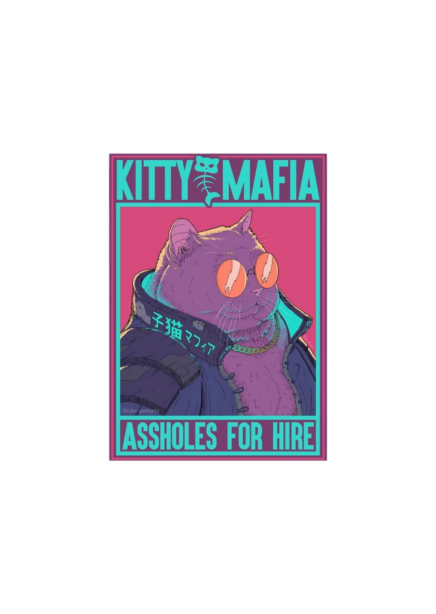 Cat Mafia For Hire Graphic Hoodie