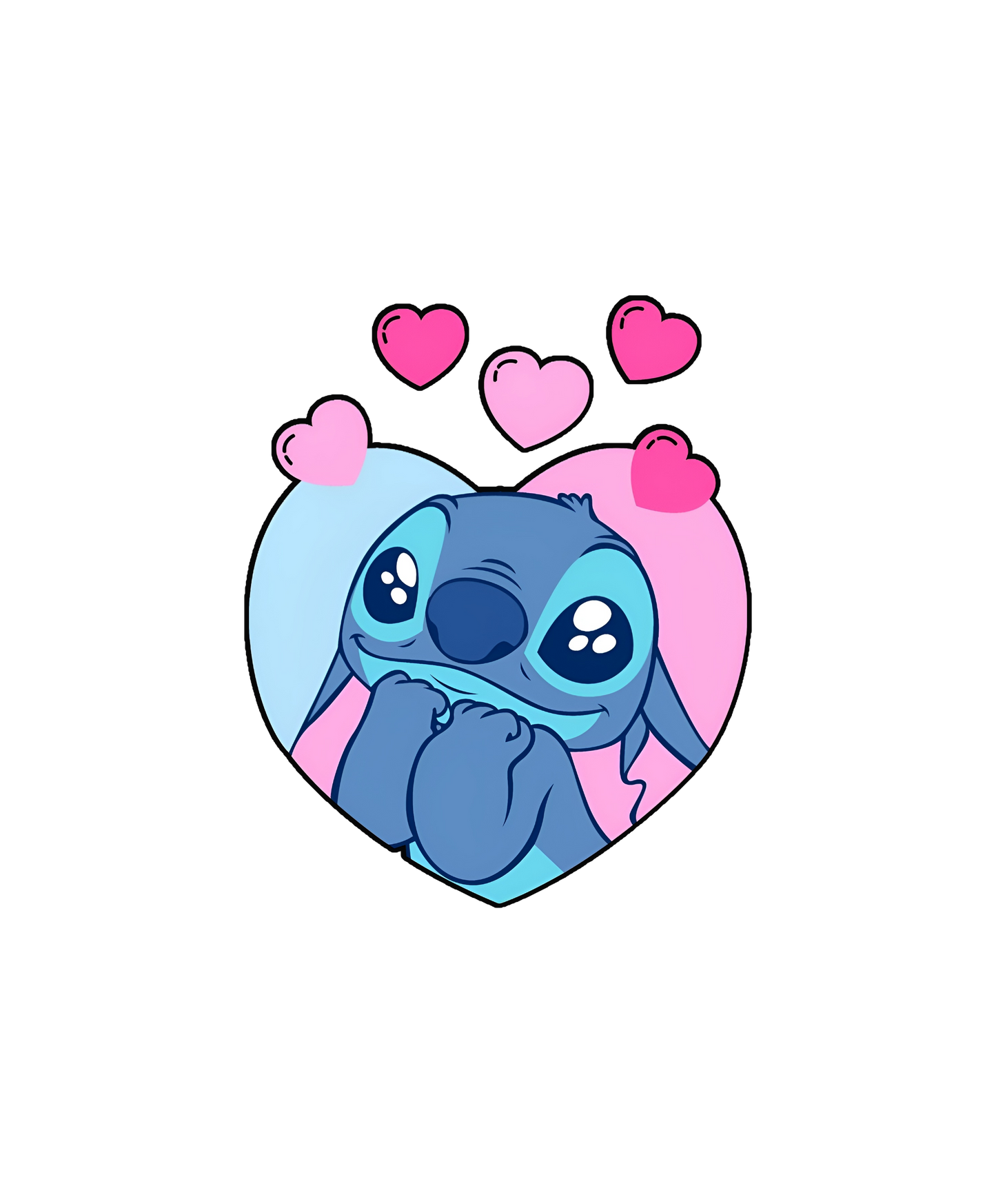 Stitch Is In Love! Womens Fitted Graphic Tee