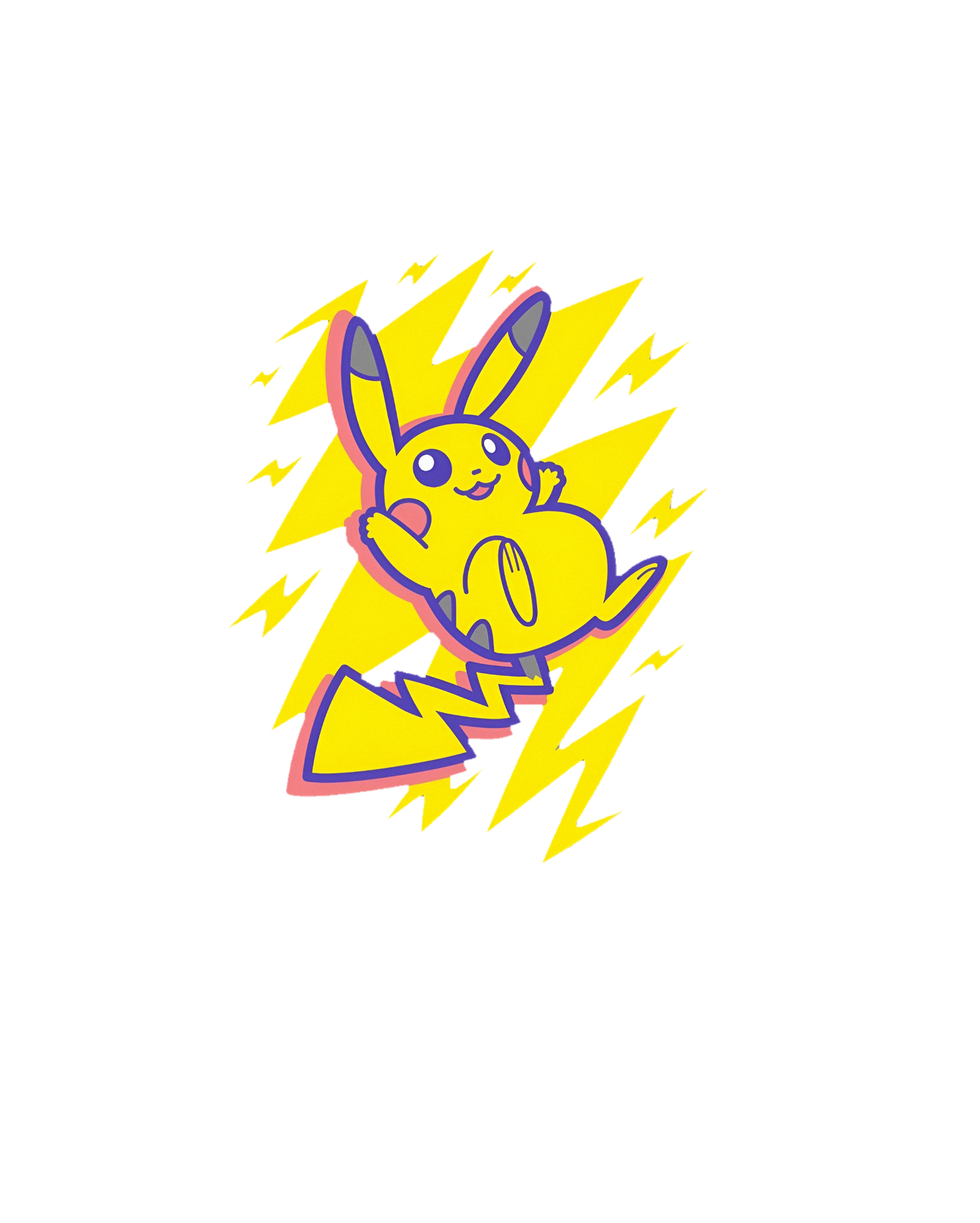 Pikachu Pokemon Lightning Bolt Boys Youth Tee