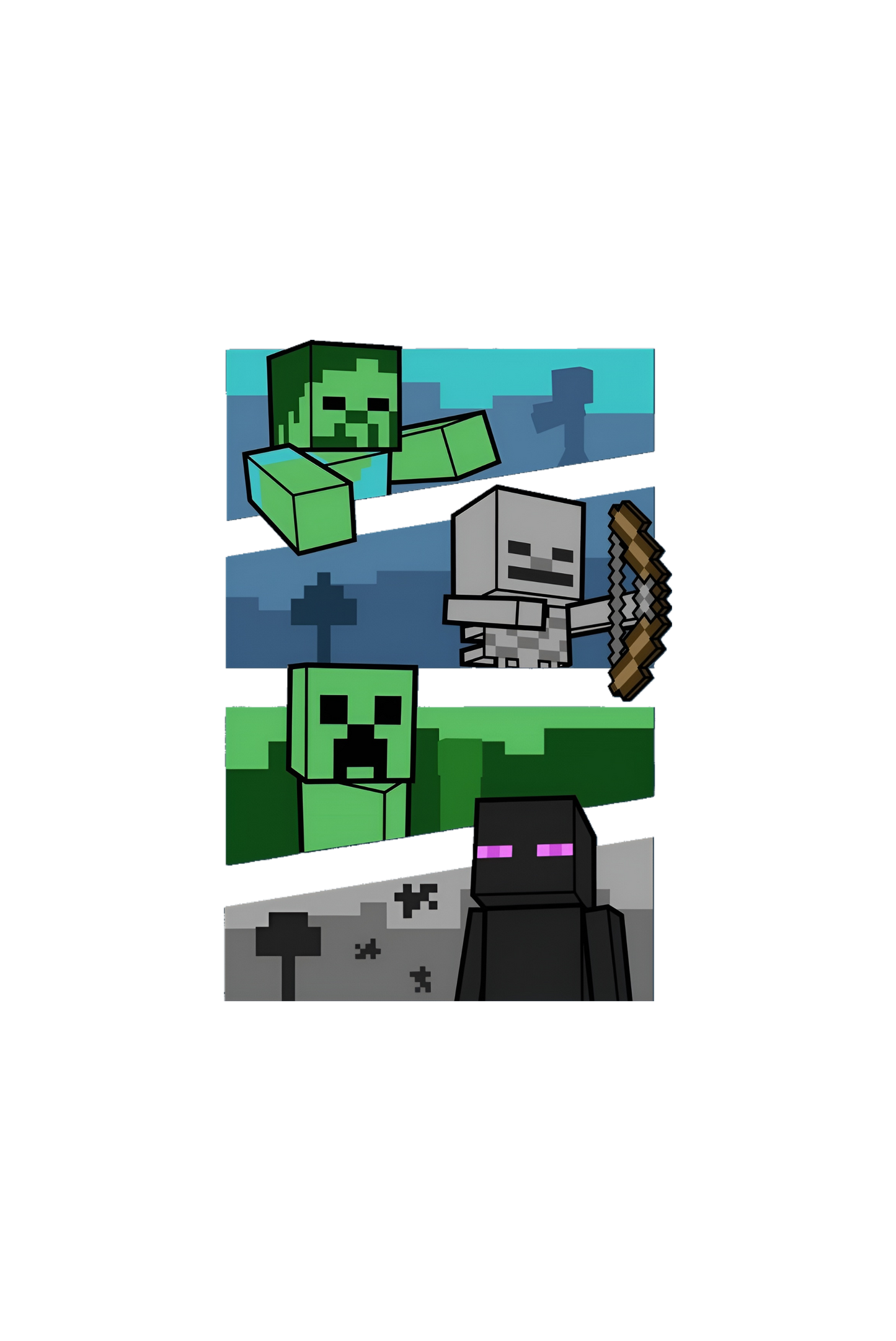 Minecraft Creeper & Enderman Graphic Tee Boys Youth Shirt