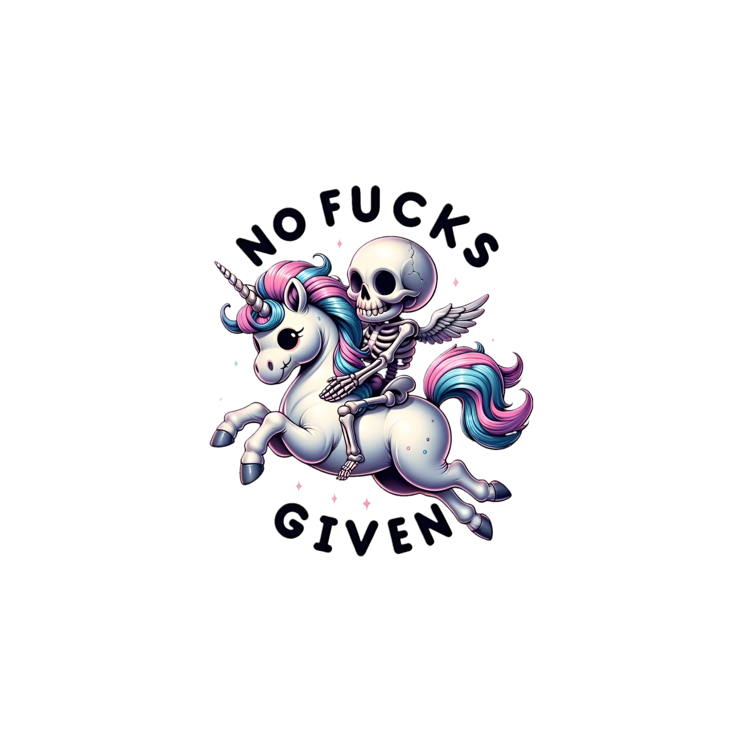 No Fucks Given Unicorn Skeleton Graphic Hoodie