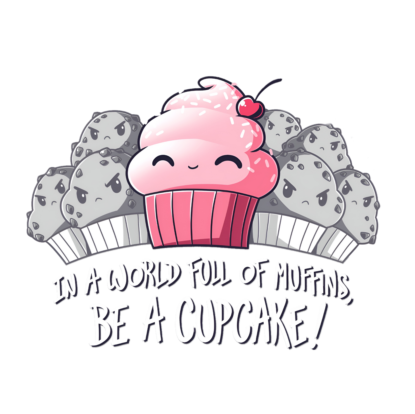 In a World Full Of Muffins, Be a Cupcake! Graphic Tee Womens Shirt