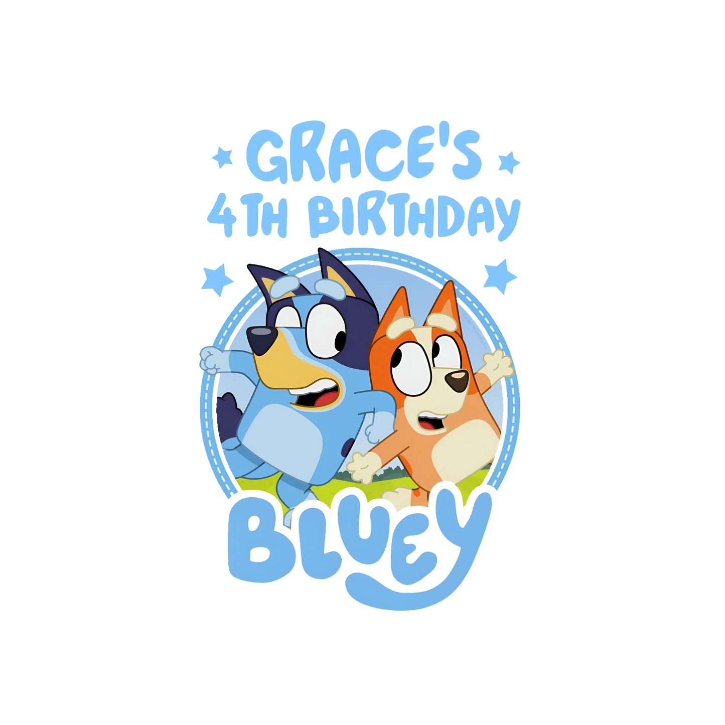 Bluey Toddler Birthday Custom Name & Age Tee