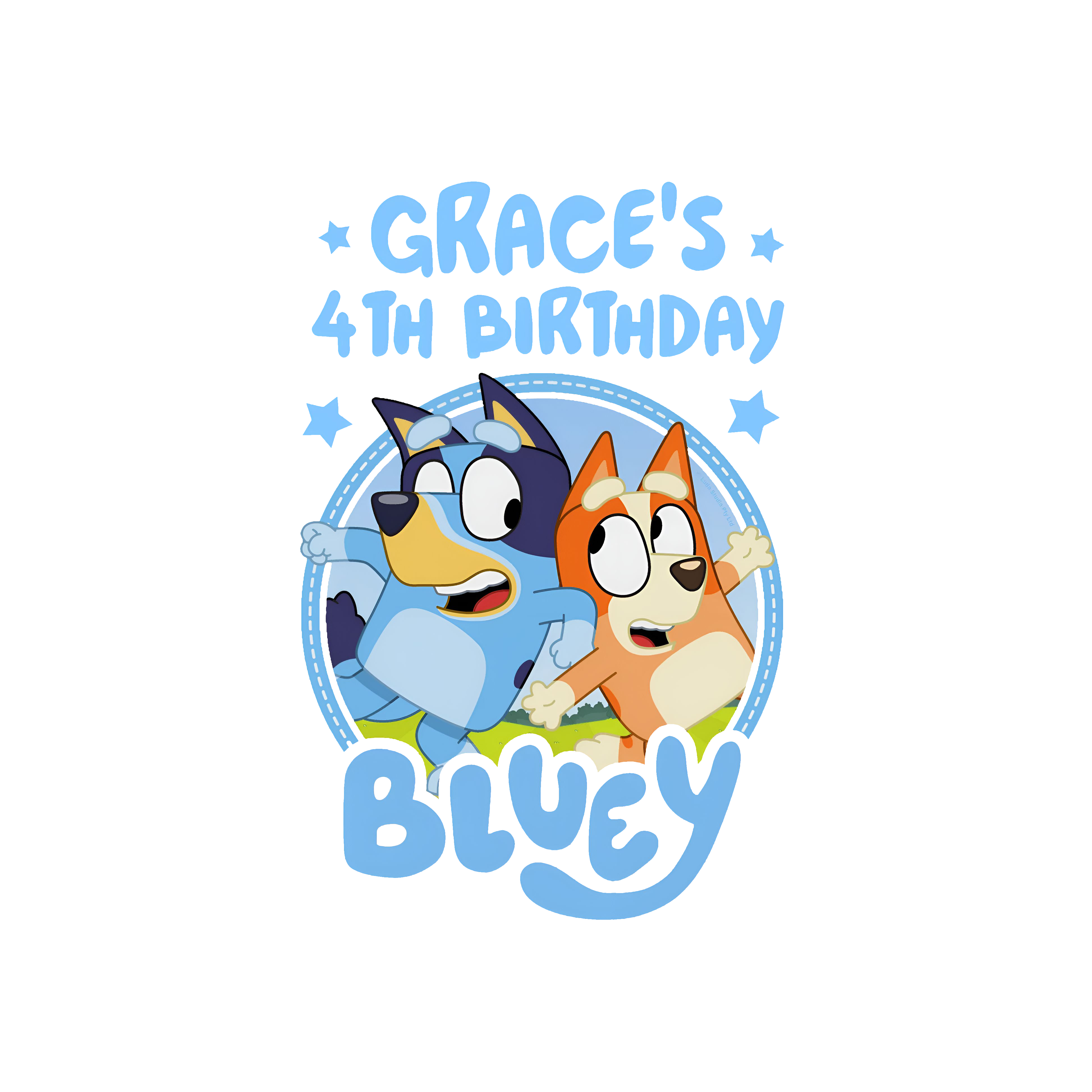 Bluey Toddler Birthday Custom Name & Age Tee