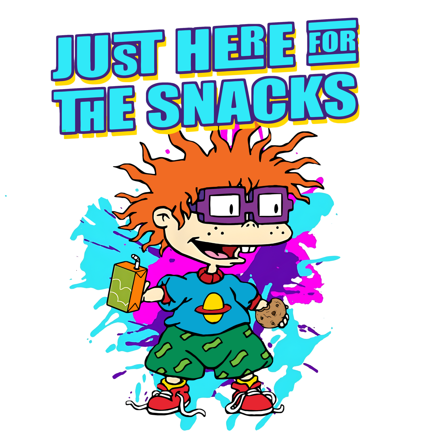 Chucky Finster "Here For The Snacks" Rugrats Graphic Tee Unisex Shirt