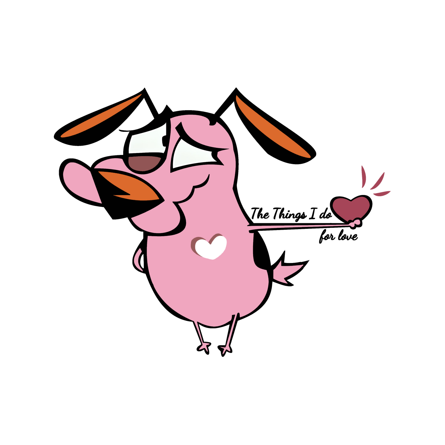 Courage The Cowardly Dog Love Hoodie Womens Hoodie