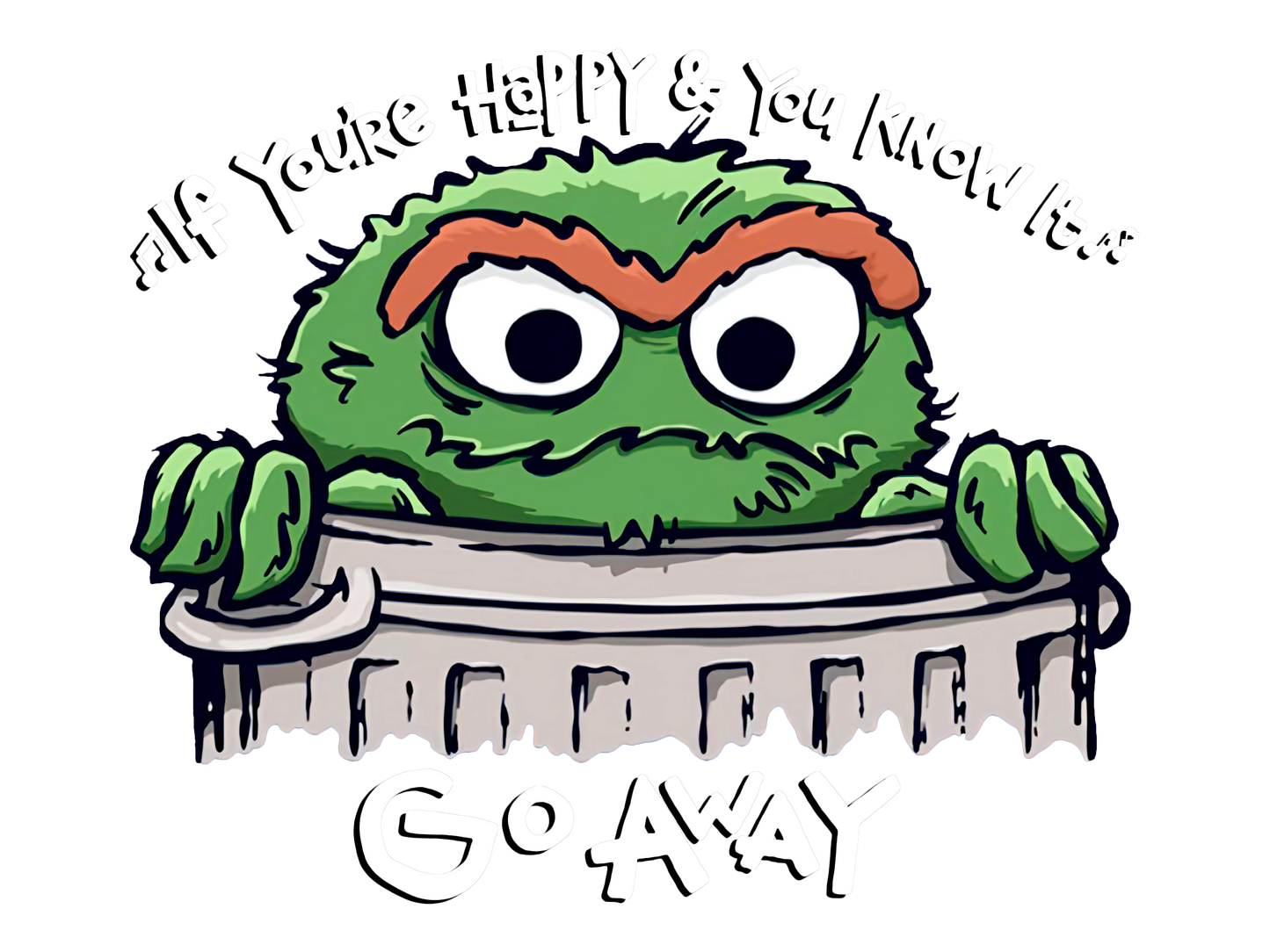 Oscar The Grouch "If You're Happy & You Know It" Sesame Street Tee