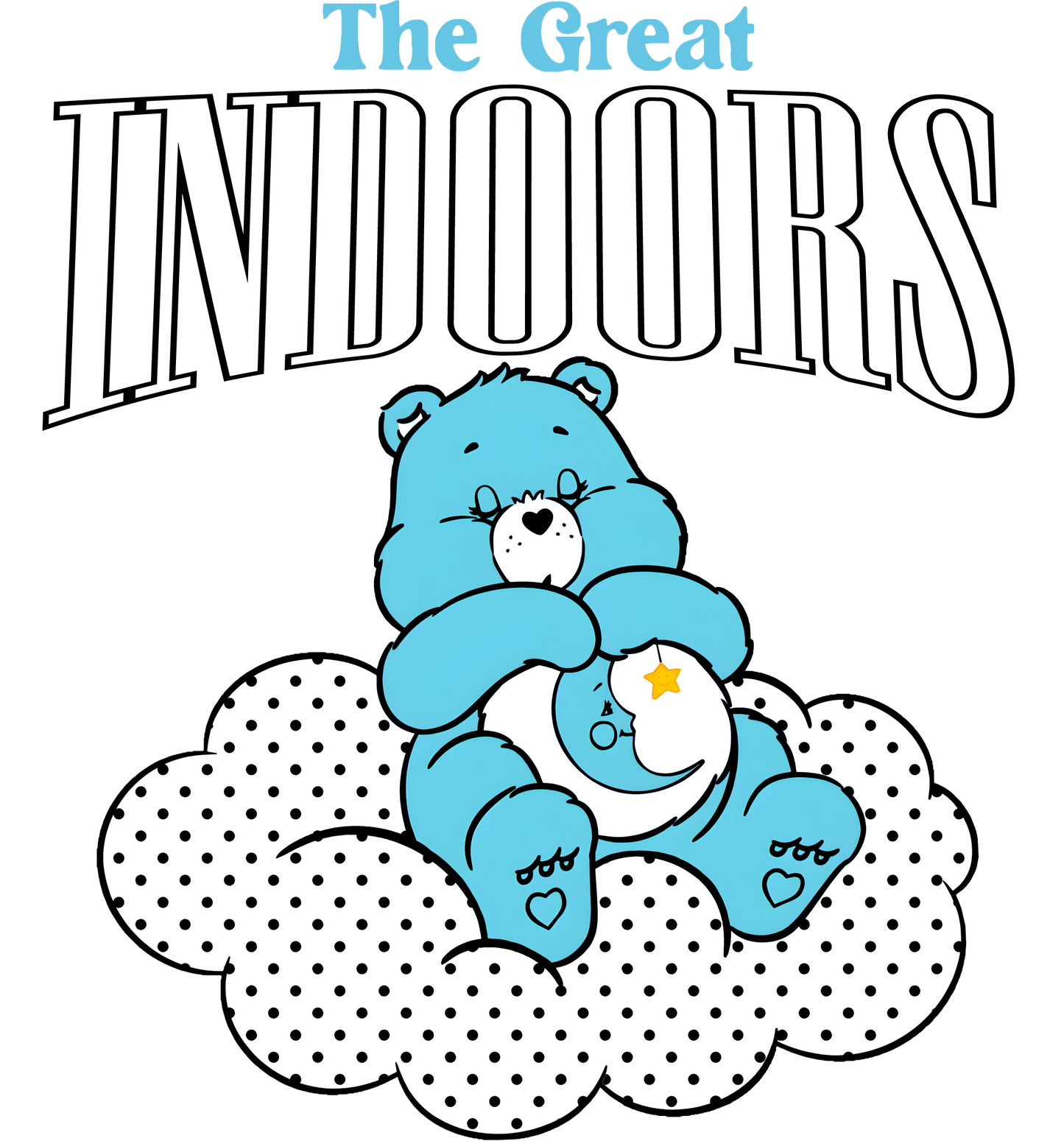 Bedtime Bear Care Bears "The Great Indoors" Graphic Tee Womens Shirt