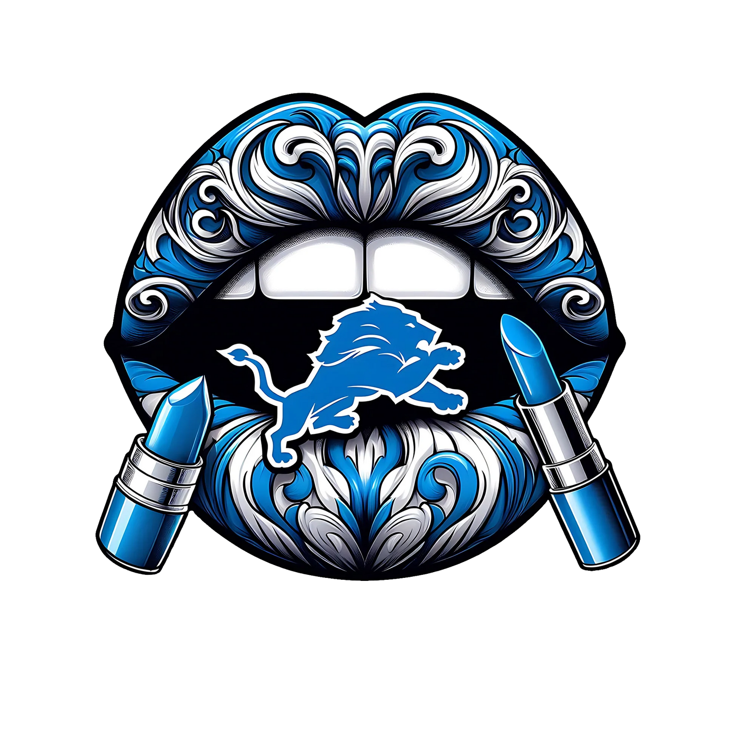Detroit Lions Vintage Lips Womens NFL Tee