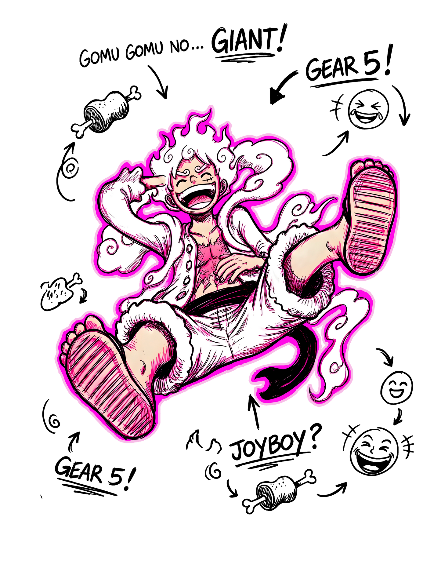 Luffy Gear 5 Art Tee - One Piece Graphic Tee