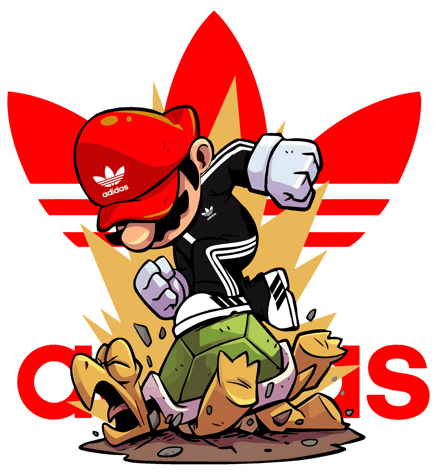 Mario Koopa Troopa Smash Adidas Parody Unisex Graphic Tee