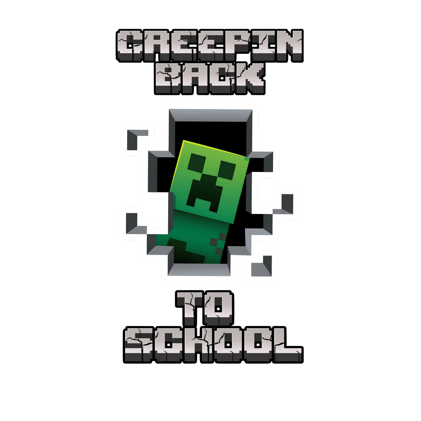 Minecraft Creepin Back To School Unisex Youth Back To School T-Shirt