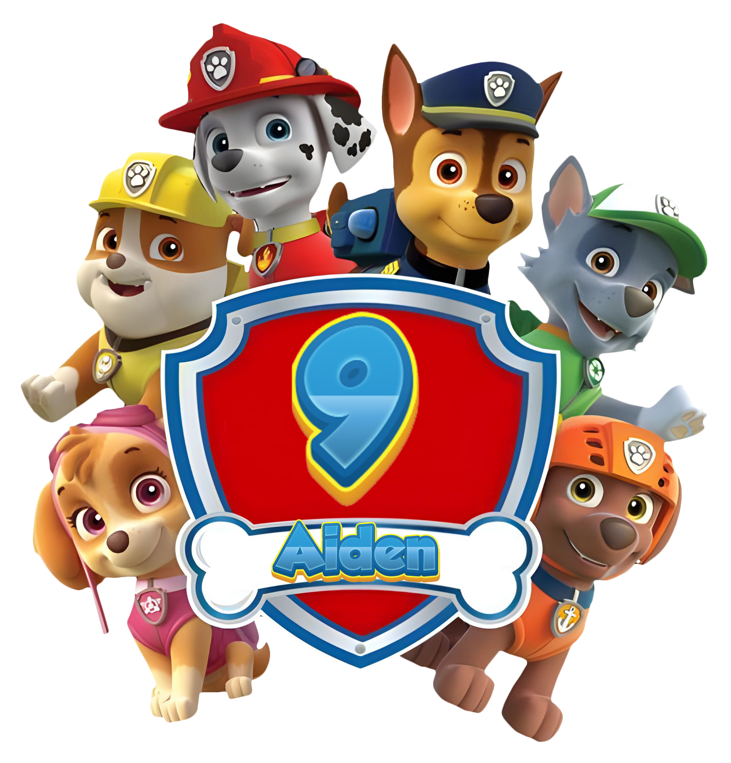 Paw Patrol Youth Birthday Personalized Age & Name Graphic Tee