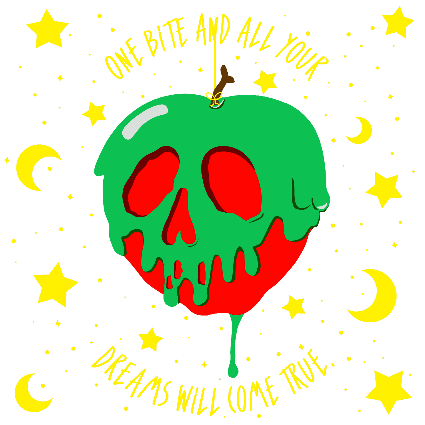 Poison Apple "One Bite & All Your Dreams Will Come True" Womens T Shirt Graphic Tee