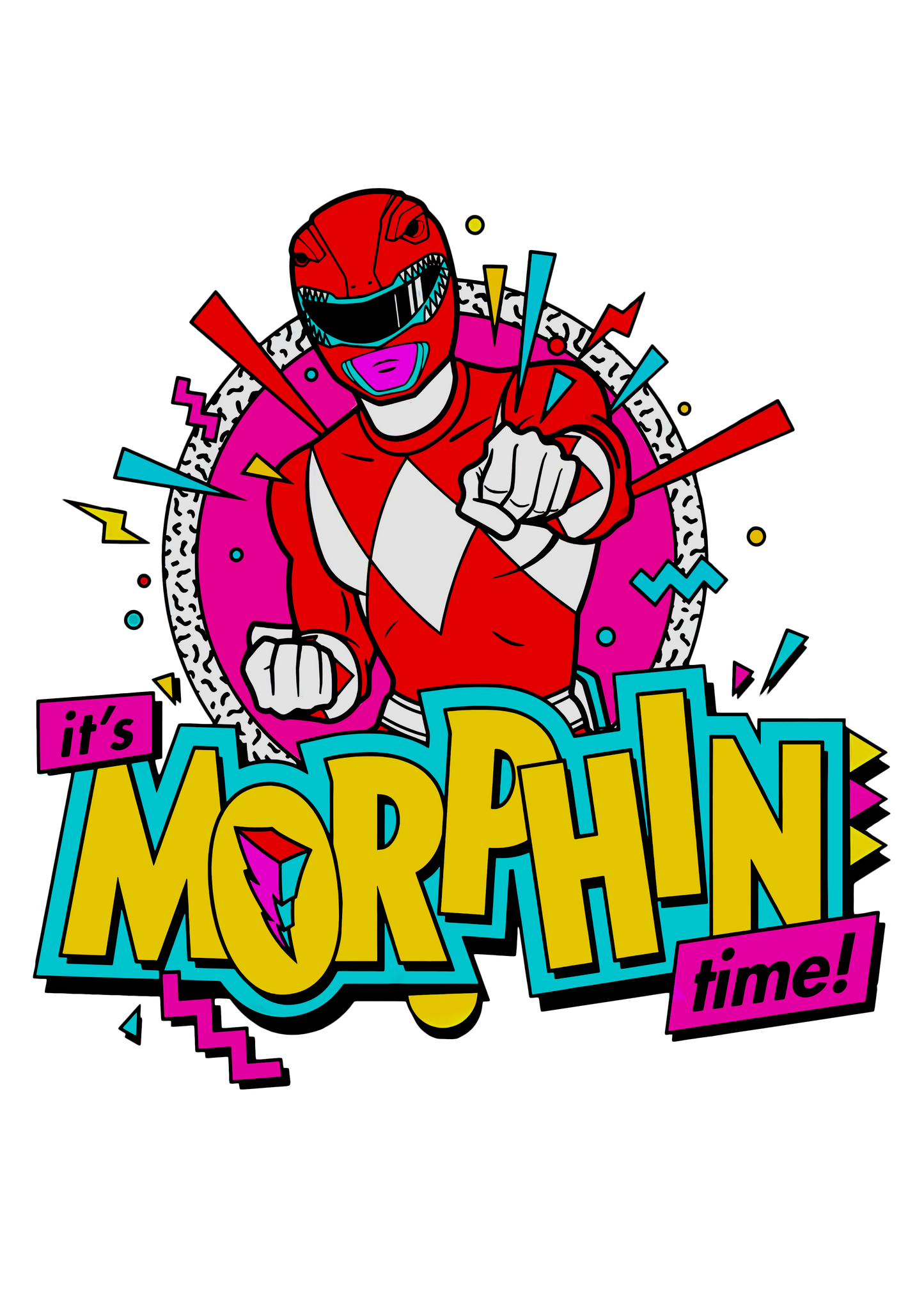 Power Rangers "Its Morphin Time" Graphic Tee Unisex Shirt
