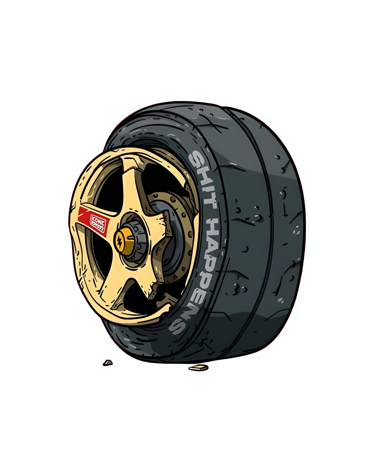 Shit Happens: Wrecked Rim JDM Graphic Tee