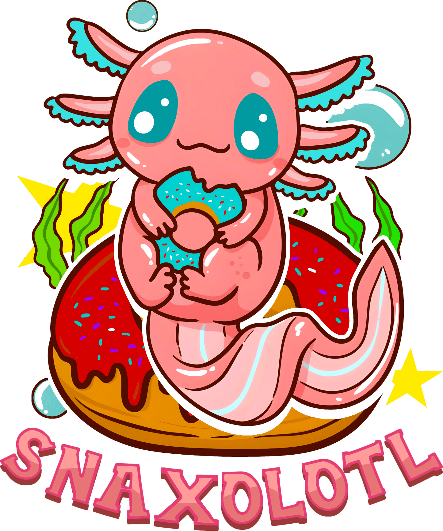 Snaxolotl - Axolotl Humor Graphic Tee Womens T Shirt