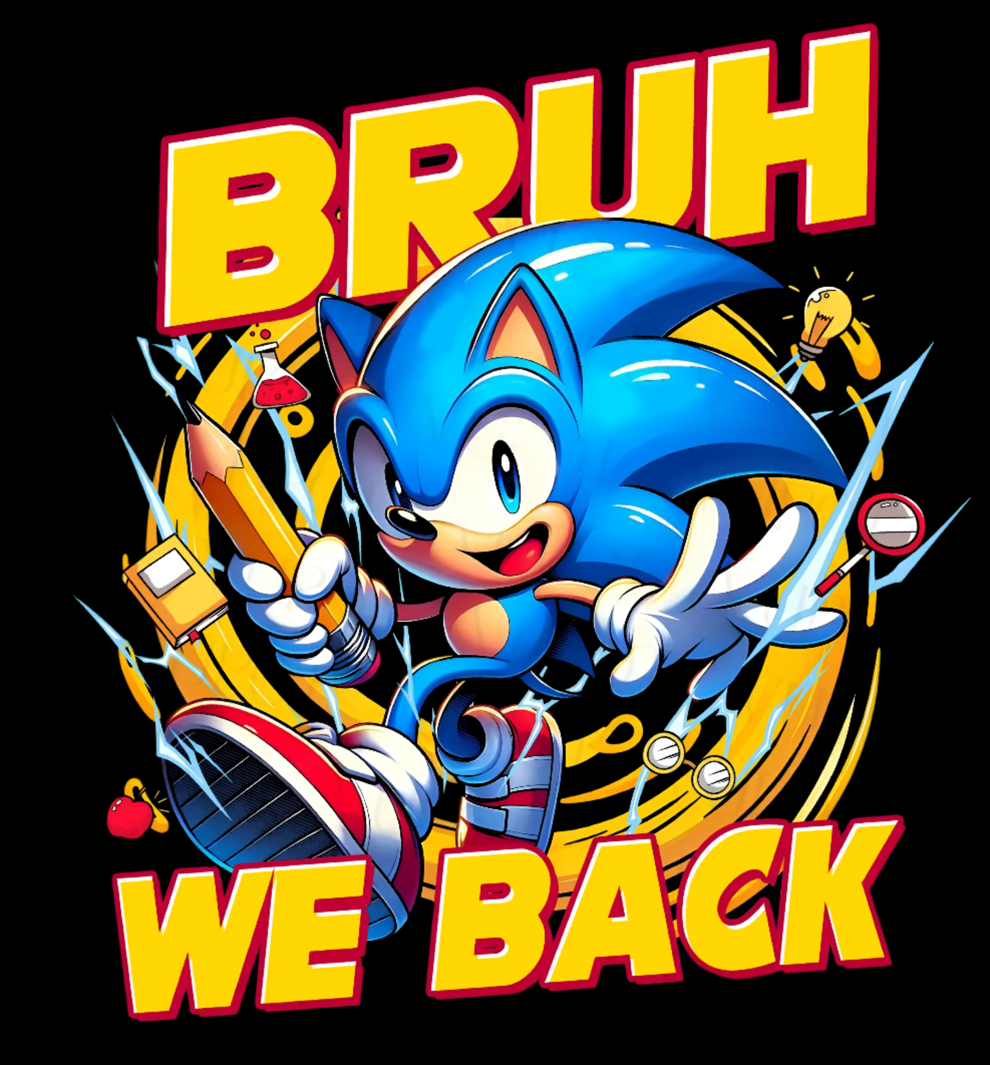 Sonic Back-To-School "Bruh We Back" Youth Shirt Unisex Tee