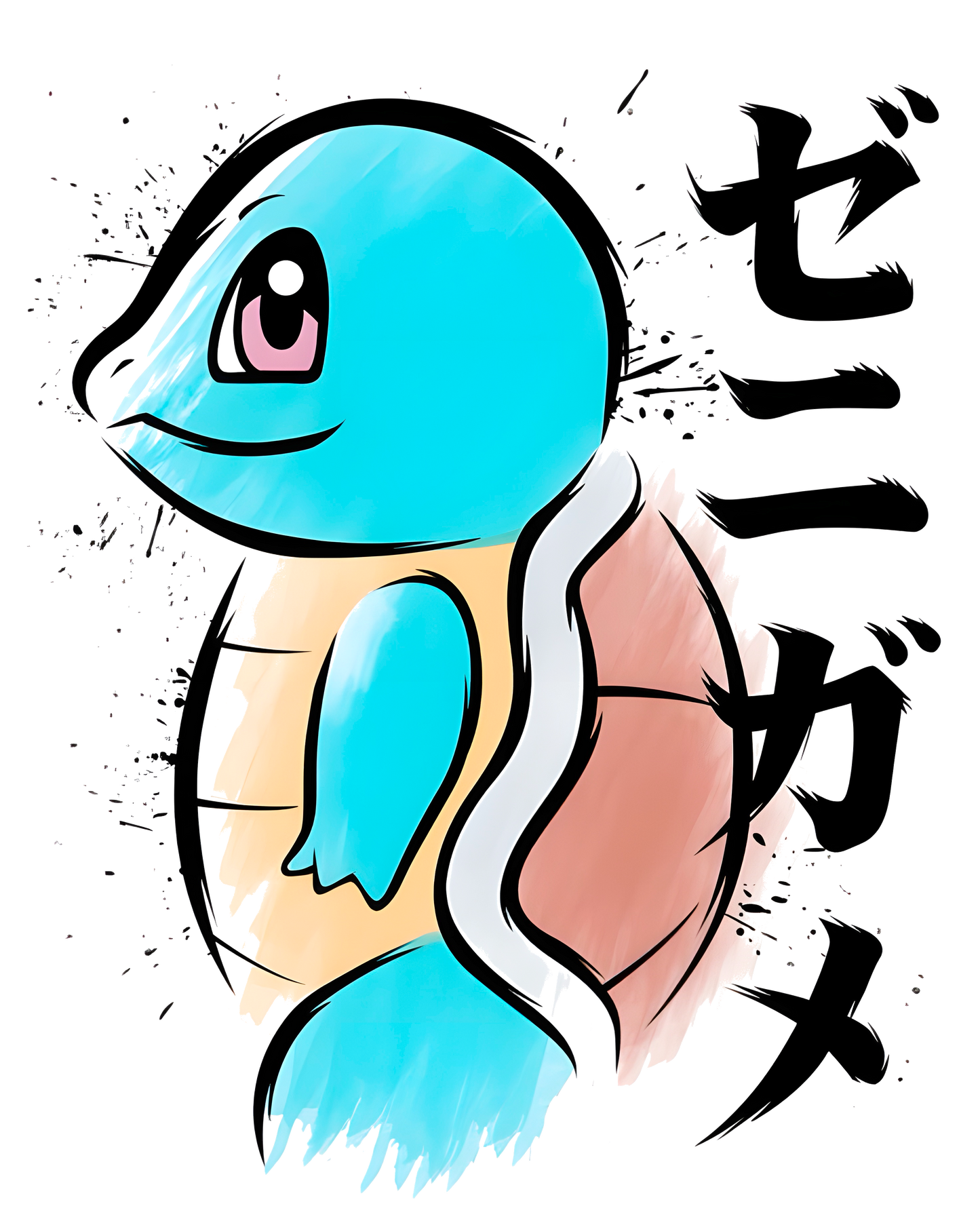 Squirtle Ink Splash Graphic Tee - Pokemon Gen 1 Starter