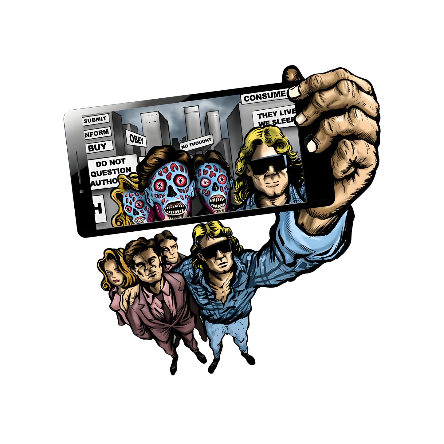They Live Selfie Graphic Tee Unisex Alien Shirt